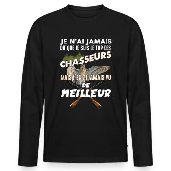 Chasseur de bécasse le meilleur - T-shirt manches longues Premium bio Homme - noir - Devant - Nico (187cm)