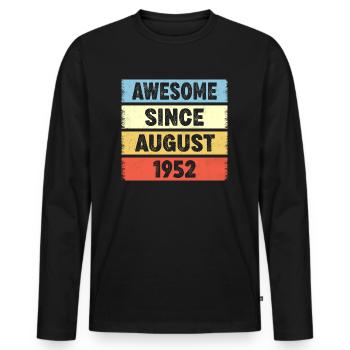 Awesome Since August 1952 70e anniversaire - T-shirt manches longues Premium bio Homme - noir - Devant - Nico (187cm)