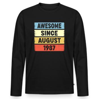 Awesome Since August 1987 35e anniversaire - T-shirt manches longues Premium bio Homme - noir - Devant - Nico (187cm)