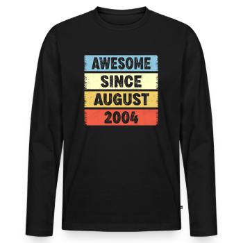 Awesome Since August 2004 18e anniversaire - T-shirt manches longues Premium bio Homme - noir - Devant - Nico (187cm)