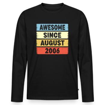 Awesome Since August 2006 16e anniversaire - T-shirt manches longues Premium bio Homme - noir - Devant - Nico (187cm)