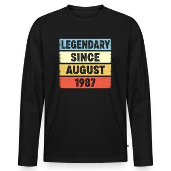 Legendary Since August 1987 35e anniversaire - T-shirt manches longues Premium bio Homme - noir - Devant - Nico (187cm)