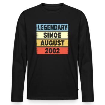 Legendary Since August 2002 20e anniversaire - T-shirt manches longues Premium bio Homme - noir - Devant - Nico (187cm)