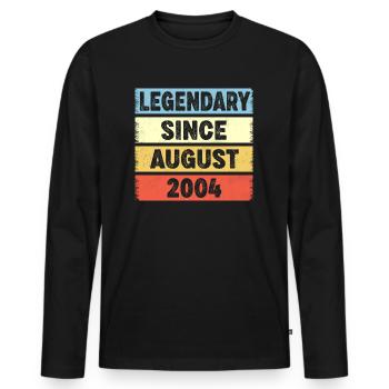 Legendary Since August 2004 18. Geburtstag - Männer Premium Bio Langarmshirt - Schwarz - Vorne - Nico (187cm)