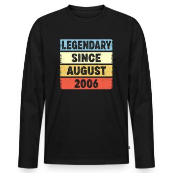 Legendary Since August 2006 16. Geburtstag - Männer Premium Bio Langarmshirt - Schwarz - Vorne - Nico (187cm)