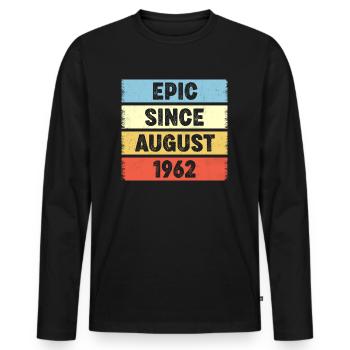 60 Years Old Epic Since August 1962 60th Birthday - Men's Premium Organic Long Sleeve Shirt - black - Front - Nico (187cm)