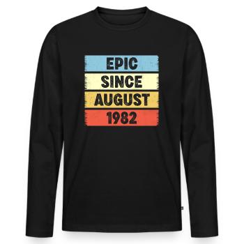40 Years Old Epic Since August 1982 40th Birthday - Men's Premium Organic Long Sleeve Shirt - black - Front - Nico (187cm)