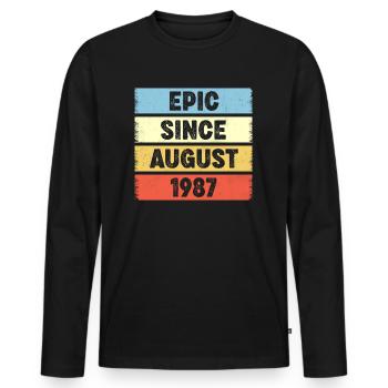 Epic Since August 1987 35e anniversaire - T-shirt manches longues Premium bio Homme - noir - Devant - Nico (187cm)