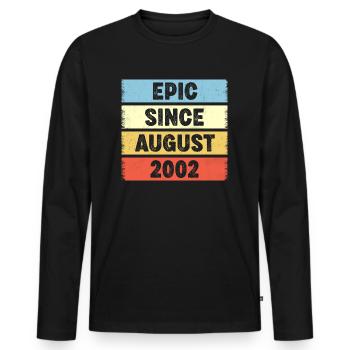 Epic Since August 2002 20e anniversaire - T-shirt manches longues Premium bio Homme - noir - Devant - Nico (187cm)