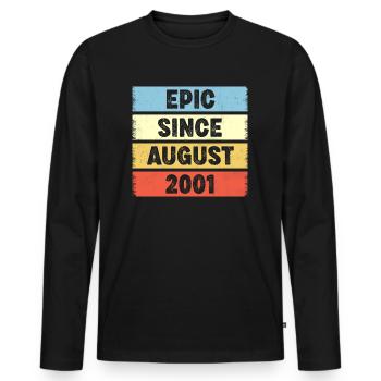 21 Years Old Epic Since August 2001 21st Birthday - Men's Premium Organic Long Sleeve Shirt - black - Front - Nico (187cm)