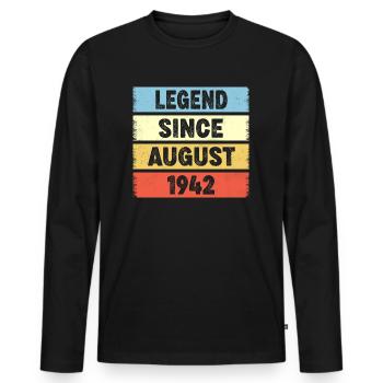 80 Years Old Legend Since August 1942 80th - Men's Premium Organic Long Sleeve Shirt - black - Front - Nico (187cm)