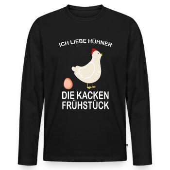 Ich liebe Hühner die kacken - T-shirt manches longues Premium bio Homme - noir - Devant - Nico (187cm)