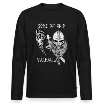 Viking Sons Of Odin Valhalla - T-shirt manches longues Premium bio Homme - noir - Devant - Nico (187cm)