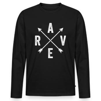 Techno Rave Festival Electro Music Raver - Men's Premium Organic Long Sleeve Shirt - black - Front - Nico (187cm)