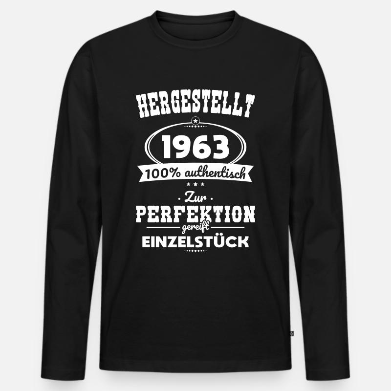 60. Geburtstag - Hergestellt 1963 Einzelstück - Männer Premium Bio Langarmshirt - Schwarz