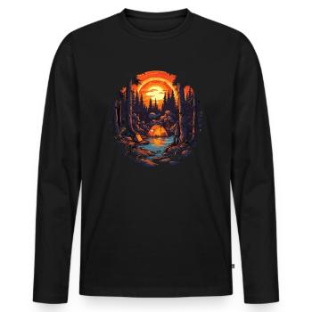 Camping in der Wildnis am See Naturliebhaber - Männer Premium Bio Langarmshirt - Schwarz - Vorne - Nico (187cm)