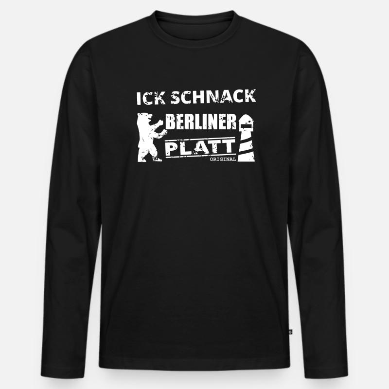 Berlin Low German - Men's Premium Organic Long Sleeve Shirt - black