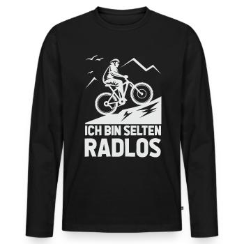 Rarement vélo sans roues vélo de montagne vélo de route vélo - T-shirt manches longues Premium bio Homme - noir - Devant - Nico (187cm)