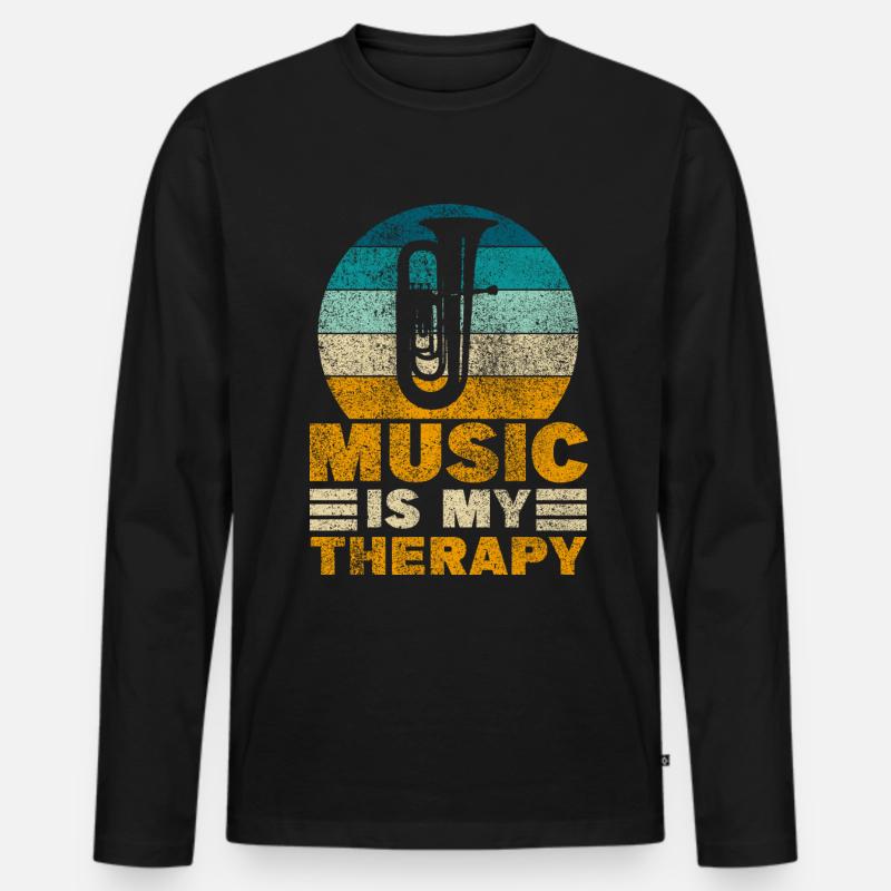 Tuba - Männer Premium Bio Langarmshirt - Schwarz