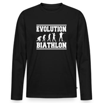 Evolution Biathlon - Männer Premium Bio Langarmshirt - Schwarz - Vorne - Nico (187cm)