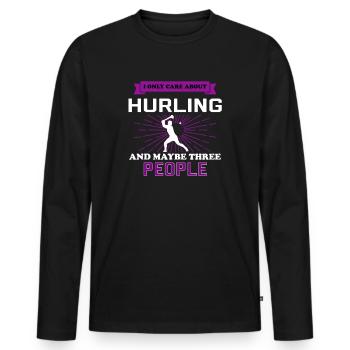 Hurling And Maybe 3 People - Männer Premium Bio Langarmshirt - Schwarz - Vorne - Nico (187cm)