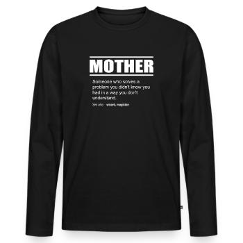 Funny Description Tea Mother Edition - Men's Premium Organic Long Sleeve Shirt - black - Front - Nico (187cm)
