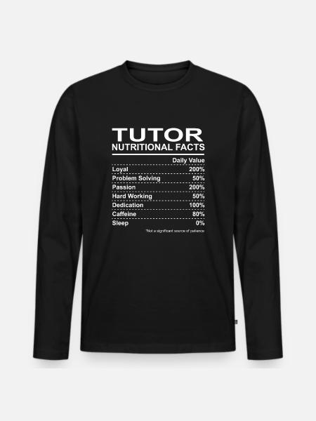 Tutor Nutritional Facts - Men's Premium Organic Long Sleeve Shirt - black
