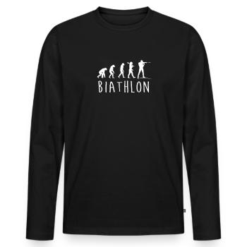 Biathlon Evolution - Männer Premium Bio Langarmshirt - Schwarz - Vorne - Nico (187cm)