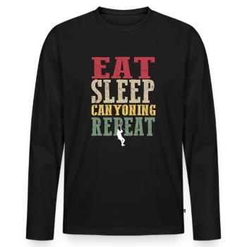 Thé de canyoning hipster - T-shirt manches longues Premium bio Homme - noir - Devant - Nico (187cm)