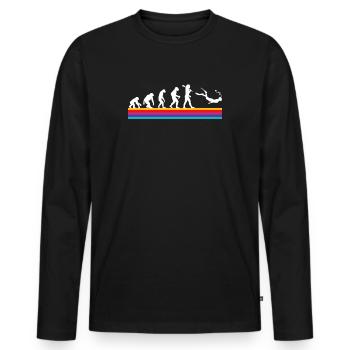 Retro Snorkeling Graphic Shirt - Männer Premium Bio Langarmshirt - Schwarz - Vorne - Nico (187cm)