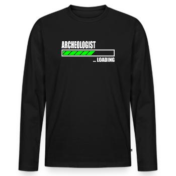 Archeologist Loading Bar - Männer Premium Bio Langarmshirt - Schwarz - Vorne - Nico (187cm)