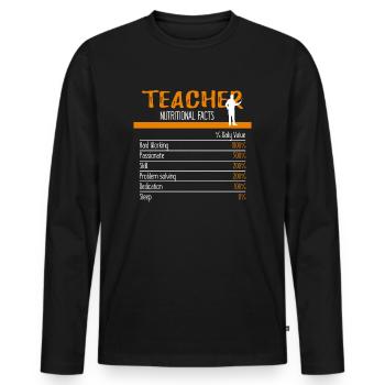 Ingrédients de l'enseignant - T-shirt manches longues Premium bio Homme - noir - Devant - Nico (187cm)