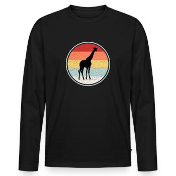 Giraffe - Männer Premium Bio Langarmshirt - Schwarz - Vorne - Nico (187cm)