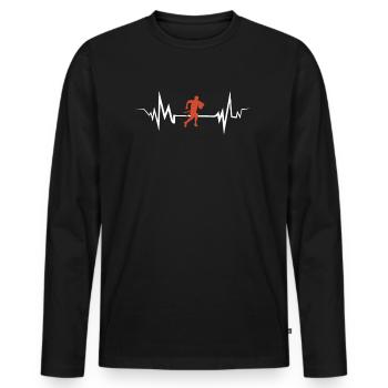 flag football - Männer Premium Bio Langarmshirt - Schwarz - Vorne - Nico (187cm)
