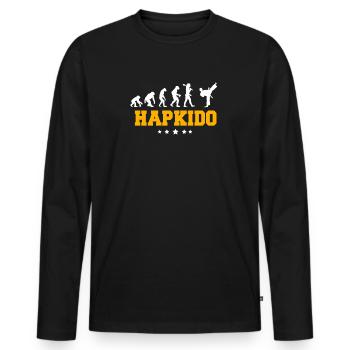 HAPKIDO - T-shirt manches longues Premium bio Homme - noir - Devant - Nico (187cm)
