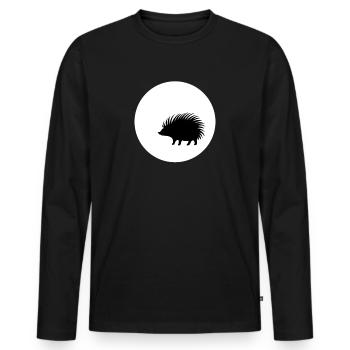 T-SHIRT Hérisson et Lune - T-shirt manches longues Premium bio Homme - noir - Devant - Nico (187cm)