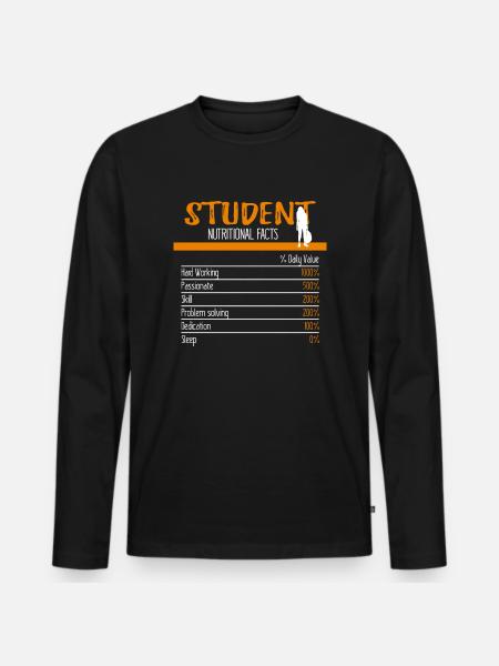 Ingrédients étudiants - T-shirt manches longues Premium bio Homme - noir