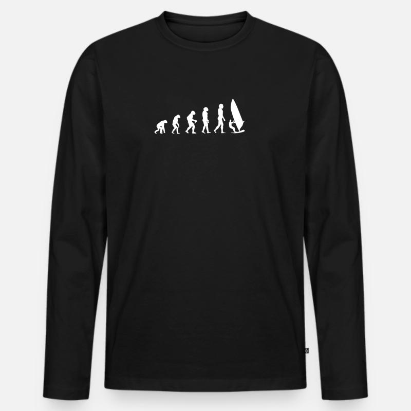 evolution of windsurfing - Men's Premium Organic Long Sleeve Shirt - black