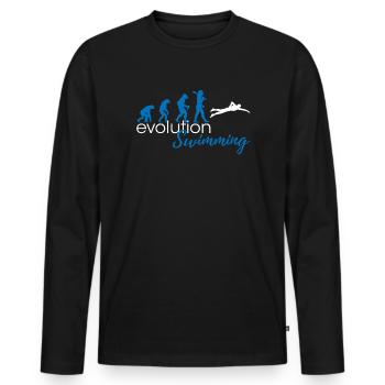 Swimming Evolution - Männer Premium Bio Langarmshirt - Schwarz - Vorne - Nico (187cm)