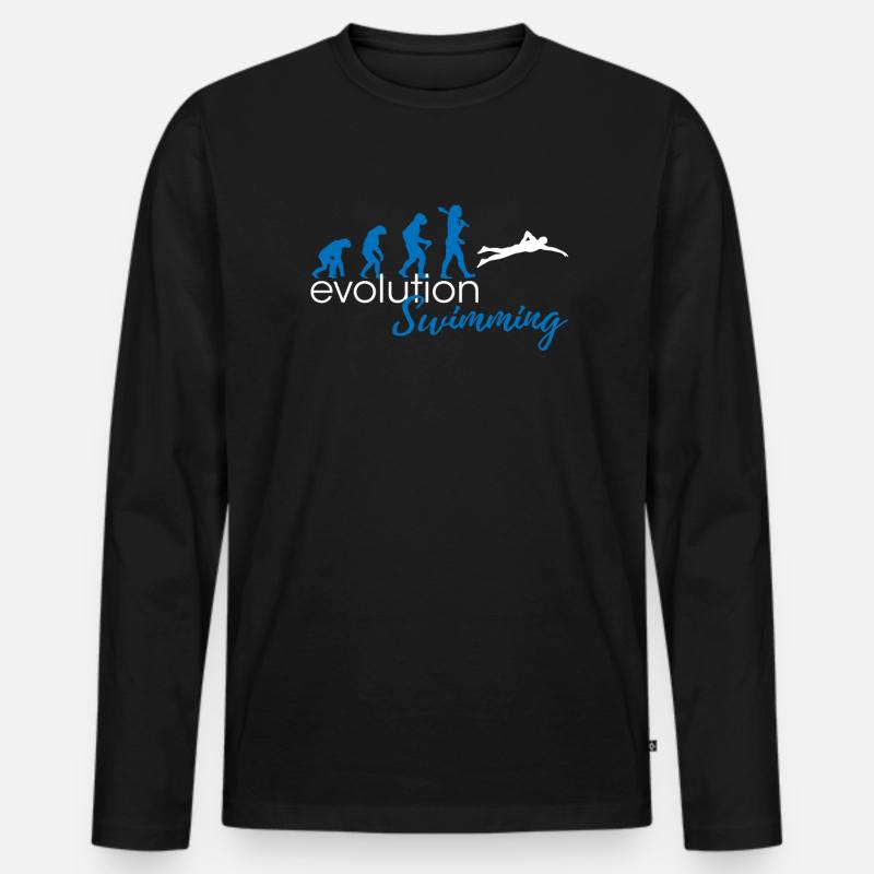 Swimming evolution - Men's Premium Organic Long Sleeve Shirt - black