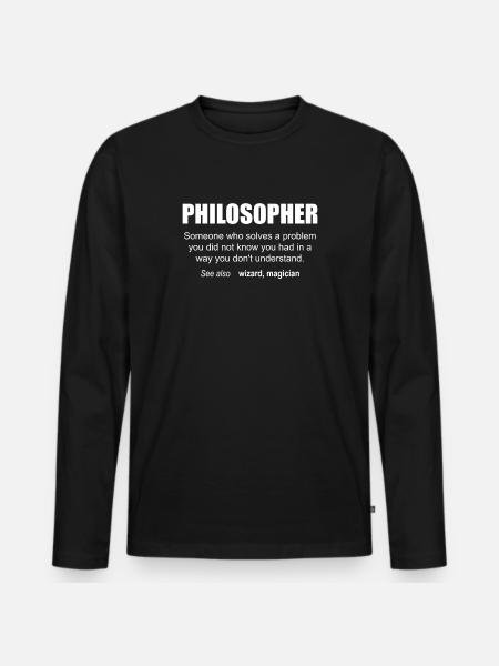 Philosopher Description - Men's Premium Organic Long Sleeve Shirt - black