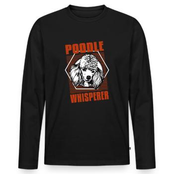 poodle whisperer retro t-shirt - Männer Premium Bio Langarmshirt - Schwarz - Vorne - Nico (187cm)