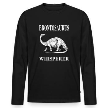Creative Brontosaurus Tshirt For Men And Women - Männer Premium Bio Langarmshirt - Schwarz - Vorne - Nico (187cm)