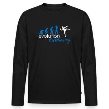 Kickboxing Evolution - Männer Premium Bio Langarmshirt - Schwarz - Vorne - Nico (187cm)