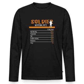 Ingrédients du soldat - T-shirt manches longues Premium bio Homme - noir - Devant - Nico (187cm)