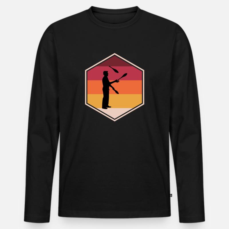 Stylish Juggling Tee - Männer Premium Bio Langarmshirt - Schwarz