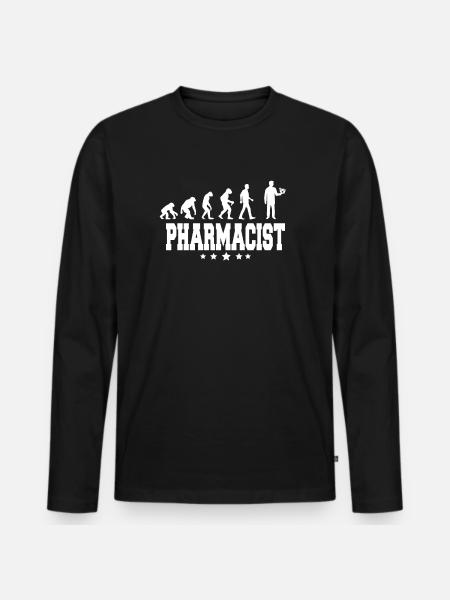 evolution of pharmacist - Männer Premium Bio Langarmshirt - Schwarz