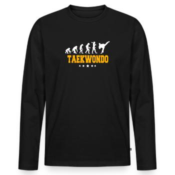 TAEKWONDO - Men's Premium Organic Long Sleeve Shirt - black - Front - Nico (187cm)