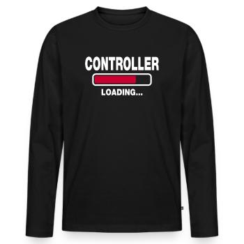 Controller - Männer Premium Bio Langarmshirt - Schwarz - Vorne - Nico (187cm)