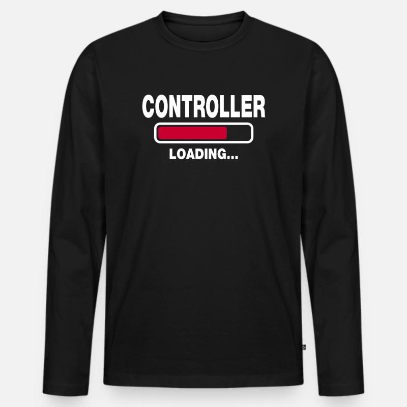 Controller - Männer Premium Bio Langarmshirt - Schwarz